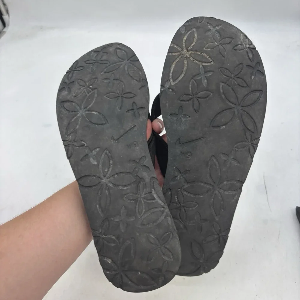 Nike Comfort Slides Womens 9 Black Slip On Sandals Comfortbed Flip Flops